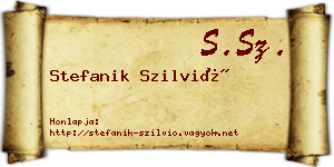 Stefanik Szilvió névjegykártya